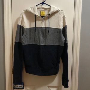 Hooded zip up sweatshirt